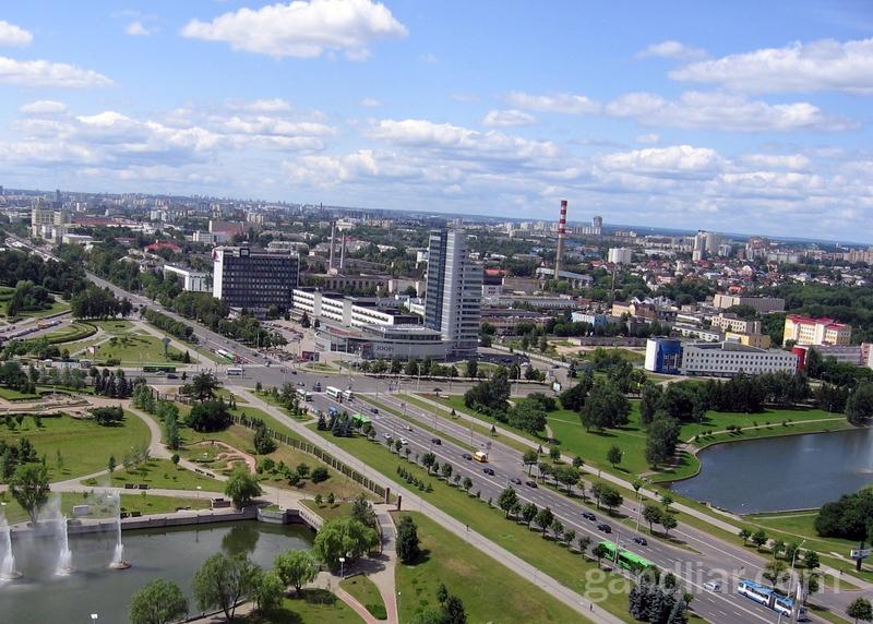 Проспект Независимости в Минске с высоты